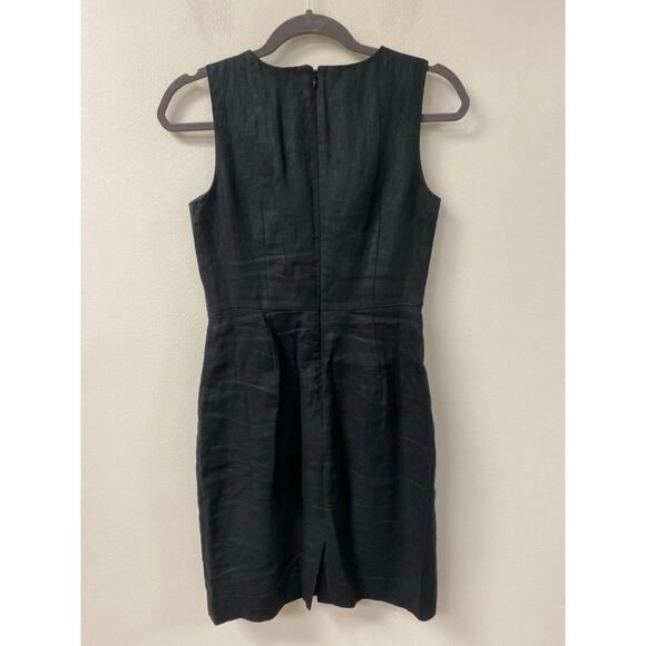 Jcrew Black Linen Dress Sz 00 - Picture 2 of 3